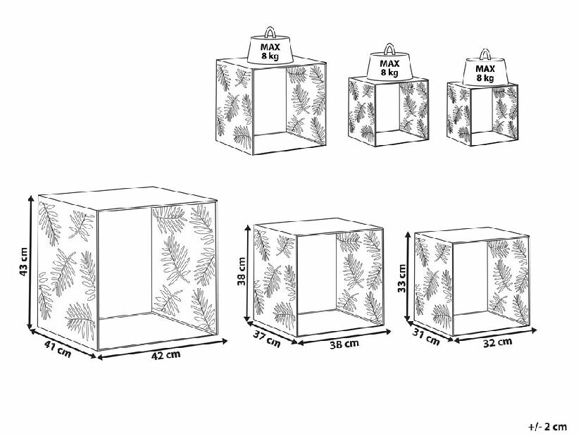 Set de 3 măsuțe de cafea Walder (negru) 