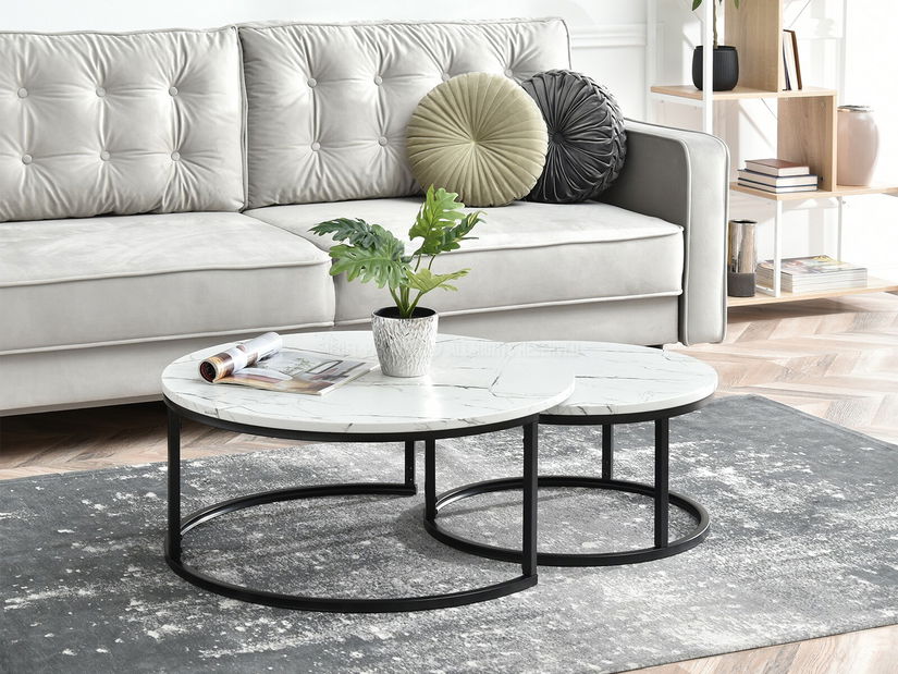 Konferenčný stolík Kolja Zest Xl (biela + čierna)