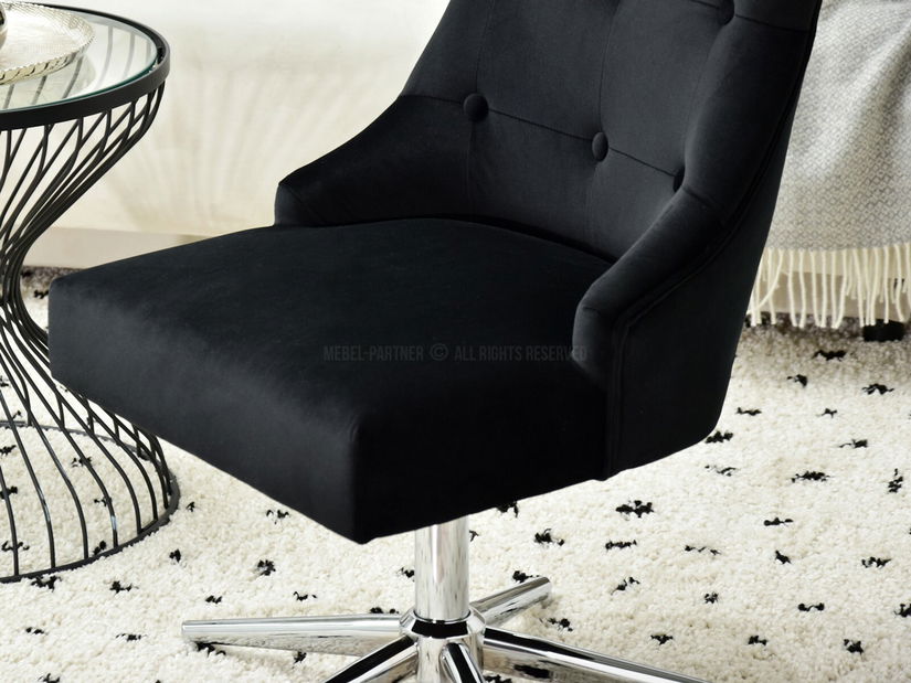 Fotelja Elza (crna + krom)