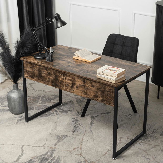 Pisaći stol Regular (hrast rustikal + crna) 
