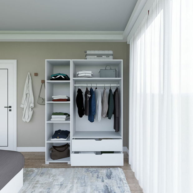 Ruhásszekrény Durum (fehér) 