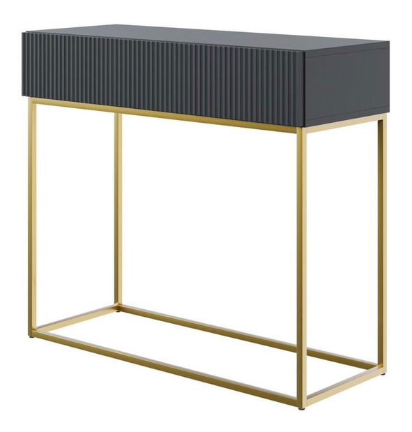 Konzolový stolík Vertigo V4 (čierna + zlatá)