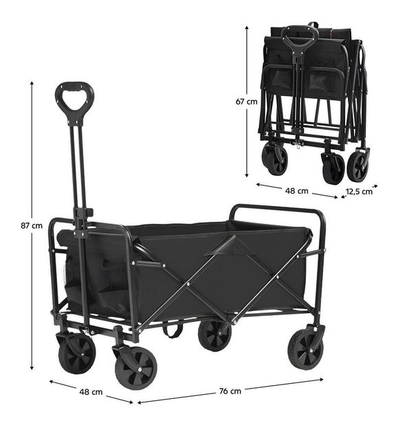 Cărucior de grădină Karla (negru)