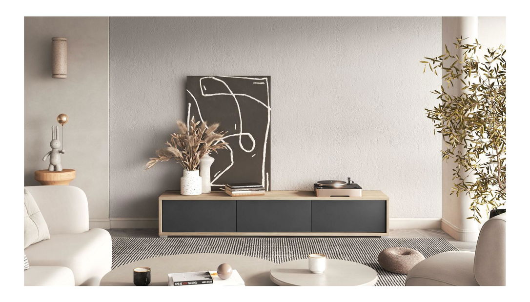 TV stolík Fiora 38 (dub olejovaný + antracit)