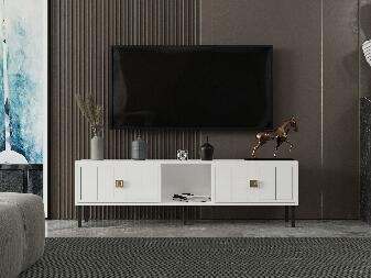 TV asztal/szekrény Dopadu (fehér + arany) 