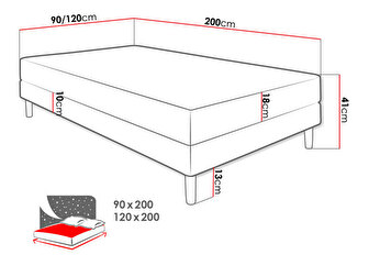 Jednolôžková posteľ 120 cm Mac 1 (svetlosivá) (s matracom)