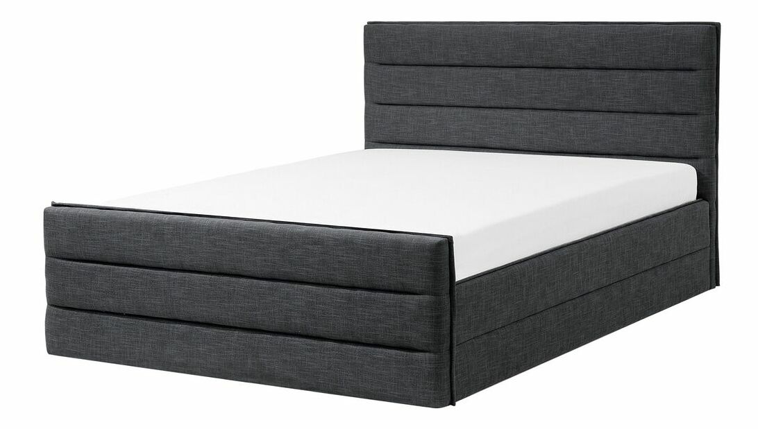 Pat matrimonial 180 cm VALDO (cu somieră) (gri închis)