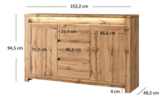 Komoda Chase 2D3S (hrast wotan)