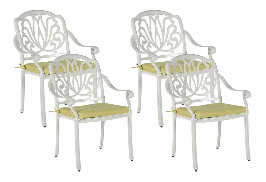 Set 4 buc. scaune de grădină Aneco (alb)