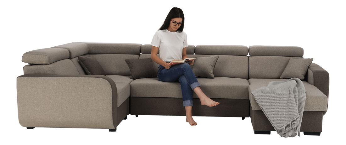 Colțar în formă de U Imani (maro deschis + maro)