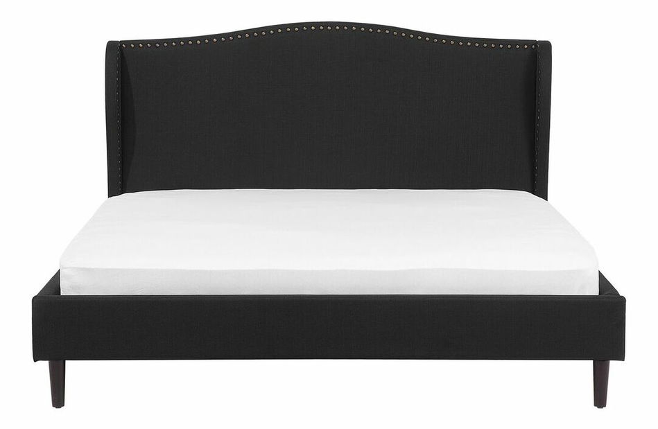 Pat matrimonial 180 cm COLLETTE (cu somieră) (negru)