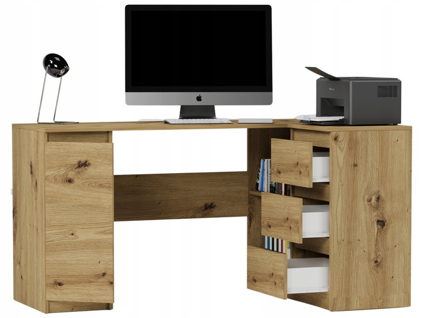 Rohový PC stolík Nyper (artisan)