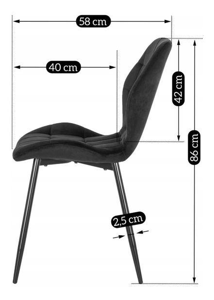 Blagovaonska stolica Ligado (crna) 