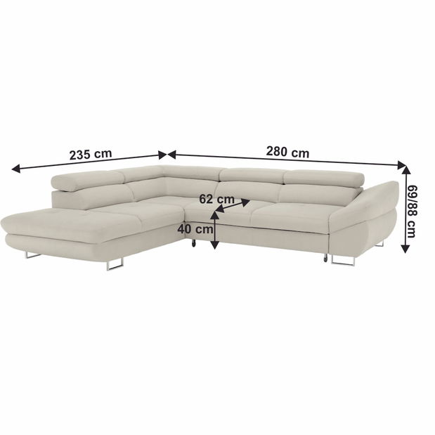 Rohová sedacia súprava Falio (L) (sivobéžová)