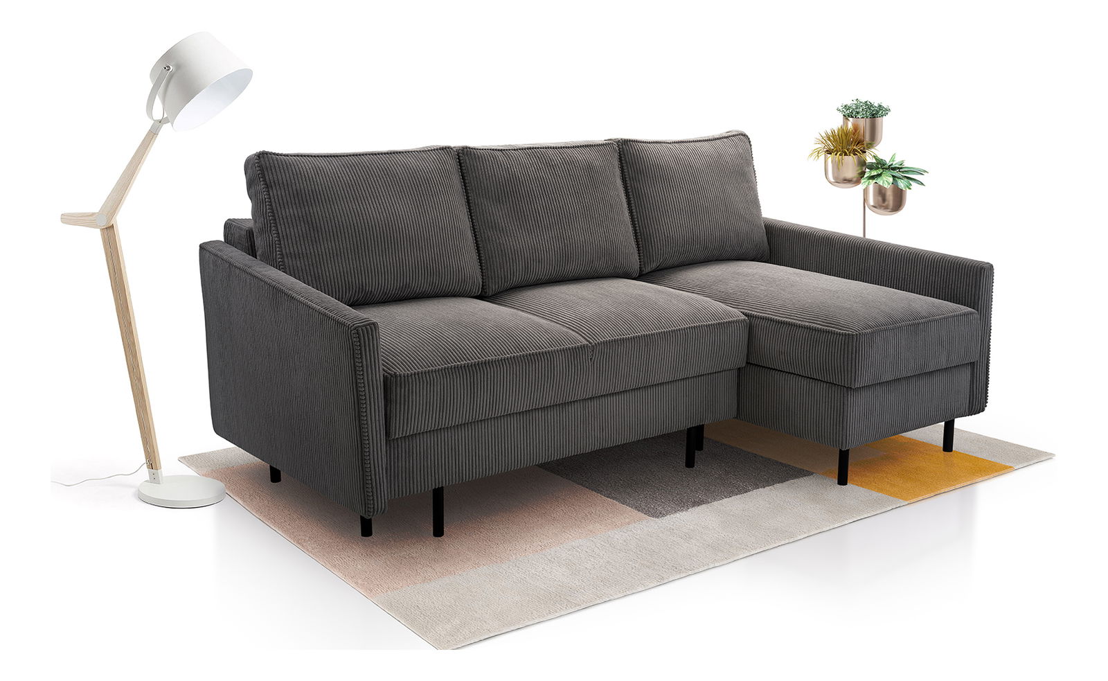 Sarokkanapé Robia (J) (szürke)