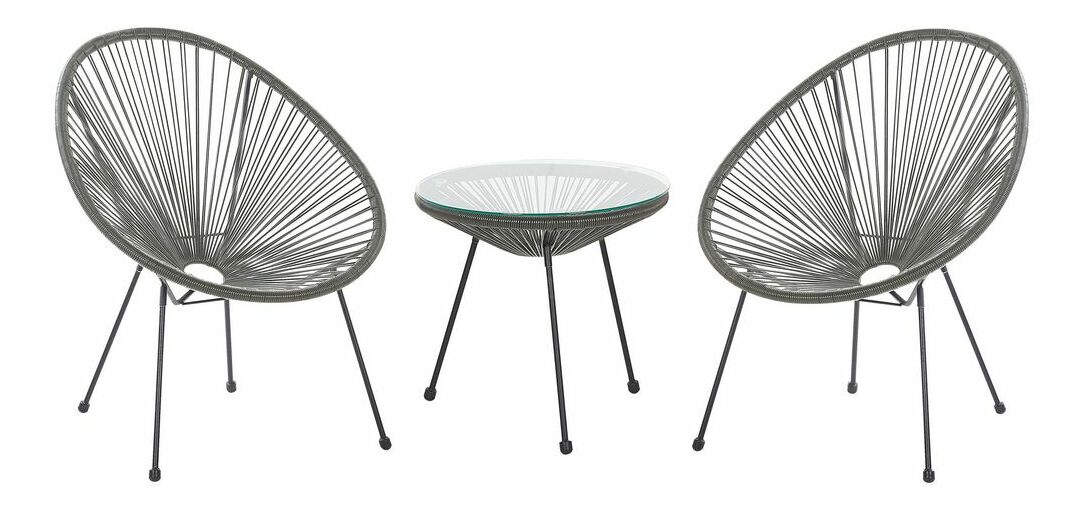 Set pentru grădină ALVAREZ II (gri închis) (pentru 2 persoane)