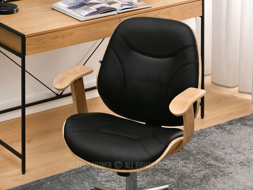 Kreslo Raynold (dub čierny + chrómová)