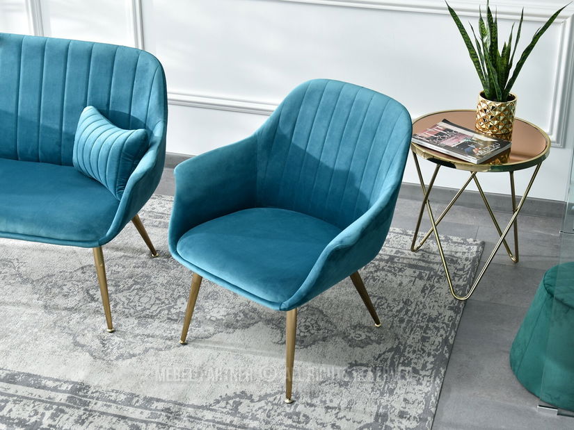 Fotelja Osmol F (tirkizna + crna)