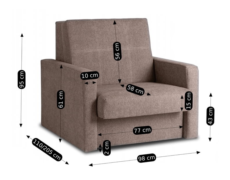 Rozkladacie kreslo Mulan 1 (béžová) 