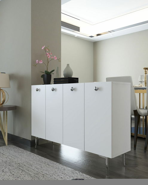 Skrinka Betia (biela + strieborná)