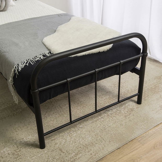 Pat metalic 90 cm – Mebel Elite – Pavot (negru) (cu somieră) *lichidare stoc