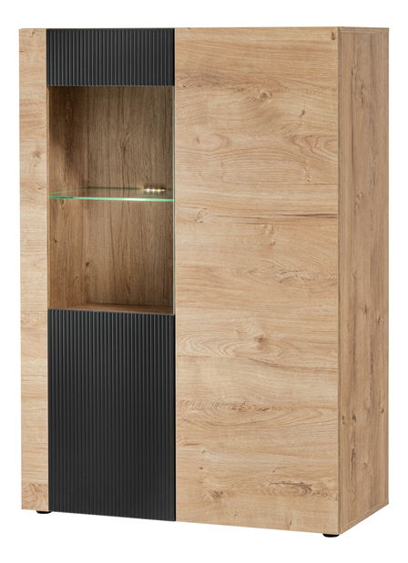 Vitrin Aruno AR WSN (ribbeck tölgy + fekete) (világítással)