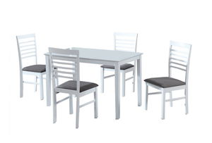Jedálenský set Medo 1+4 (biela + sivá) (pre 4 osoby)