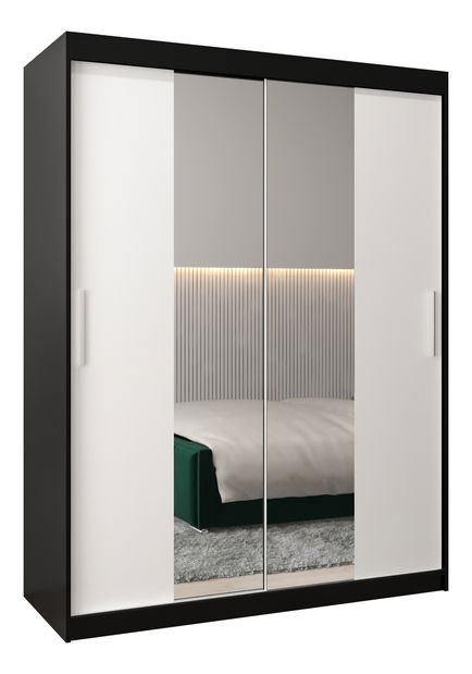 Dulap de haine 150 cm Toki 1 (negru mat + alb mat)