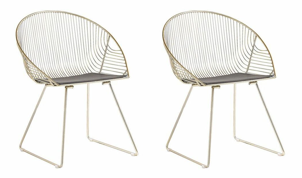 Set 2 buc. scaune pentru sufragerie Auron (auriu)