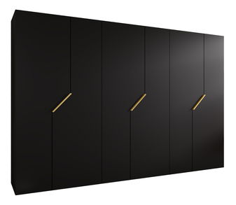 Šatníková skriňa Alaris 1 300 (čierna + zlatá)