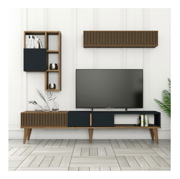 Obývacia stena Millano (orech + antracit)