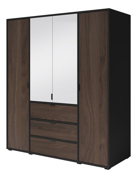 Ruhásszekrény Verania V1 (fekete + dió)