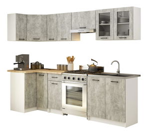 Kutni kuhinjski set 300 cm Ozara III B (beton)