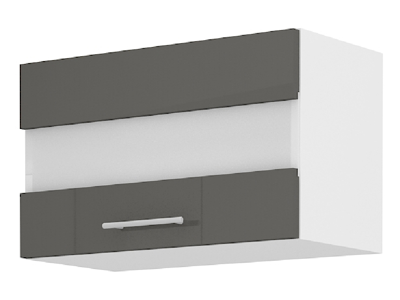 Horná kuchynská skrinka Lavera 60 GUS36 1F (biela + lesk sivý)