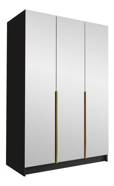 Ormar za garderobu Merpata III (kašmir + crna) (s ogledalom)