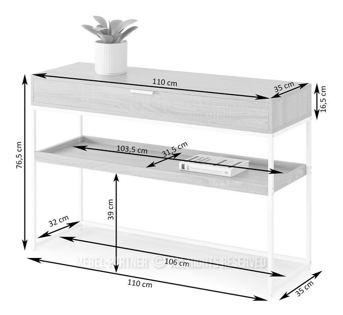 Măsuță consolă Nicamente (negru)