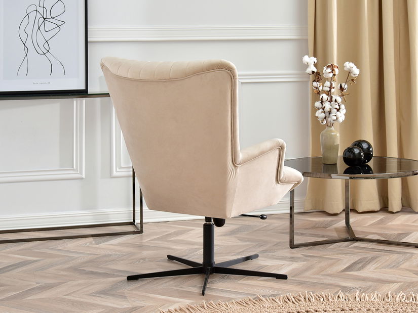 Relaxačné kreslo Elesenta (béžová + čierna)