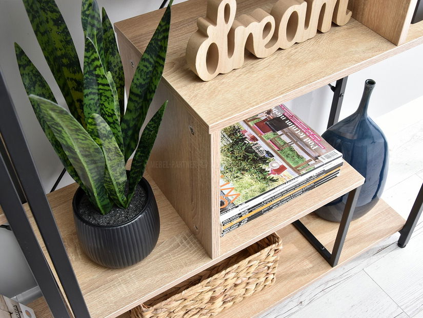 Regál Harp Ab (dub + čierna)