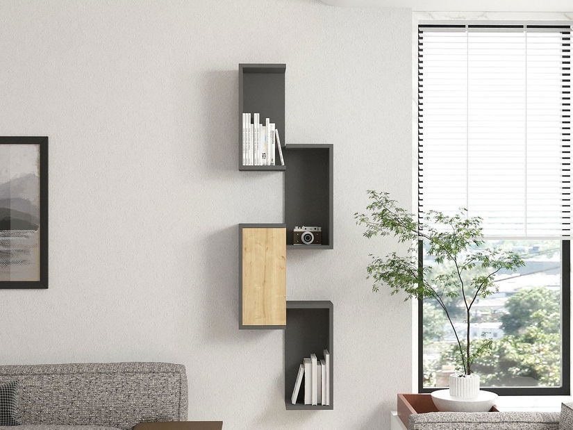 Polc Notipe 2 (antracit + tölgy) 