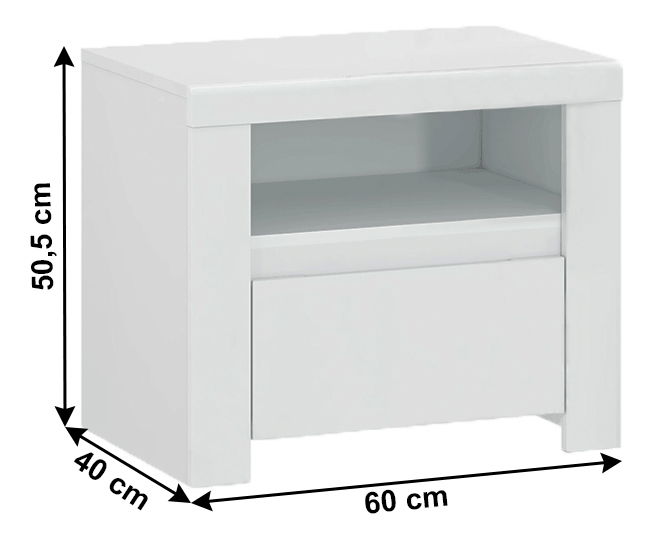 Noćni stolić Lafer 1S (bijela)