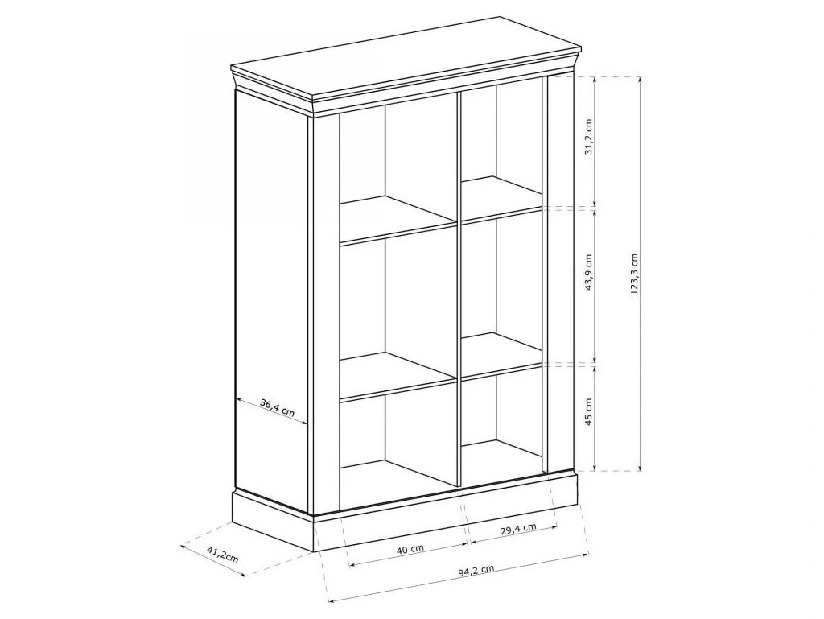 Vitrină Atena 12 (cu iluminat LED) (craft auriu)