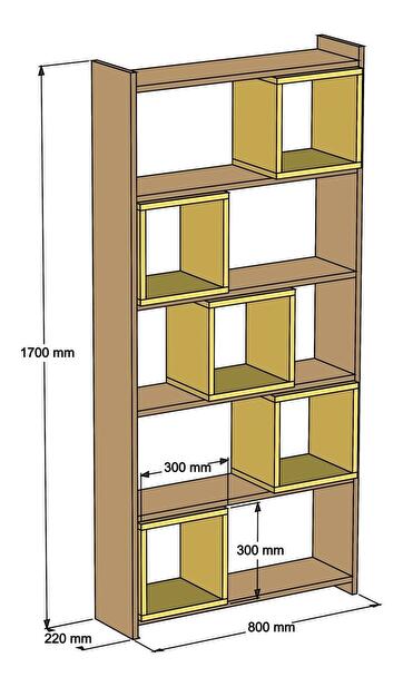 Regál Babar (orech + krémová)