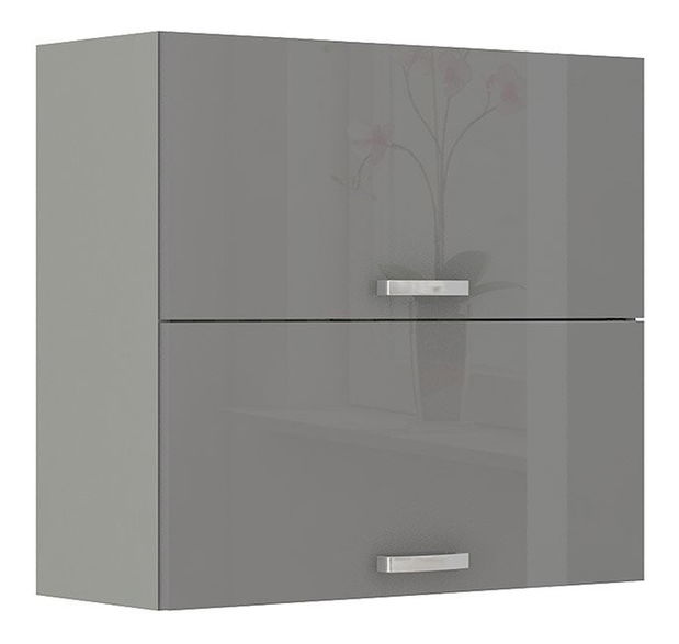 Gornji kuhinjski ormarić Milo 80 GU-72 (siva + sivi sjaj)