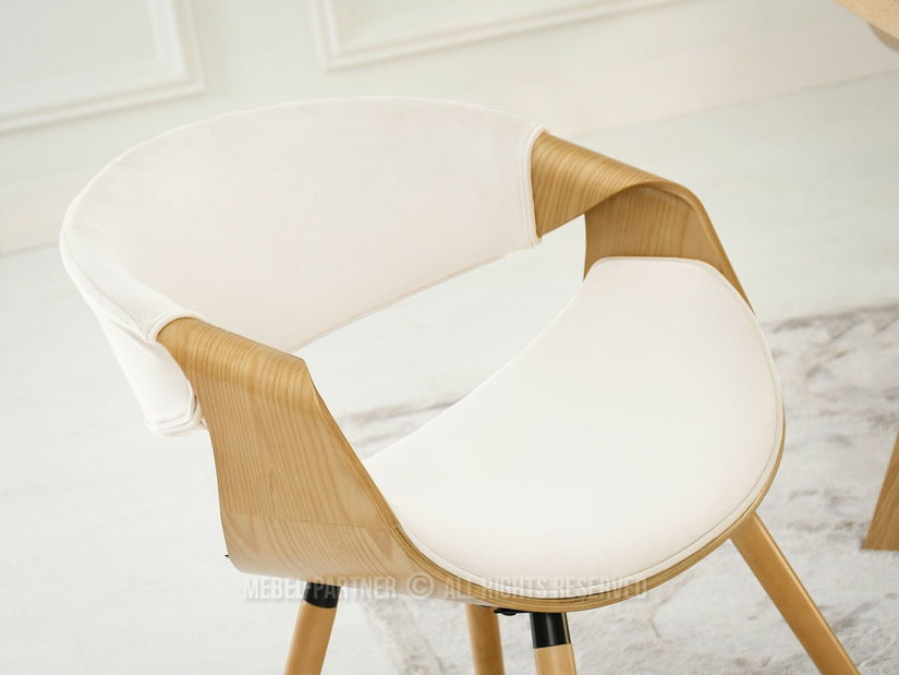 Jedálenská stolička Busque (krémová + dub)