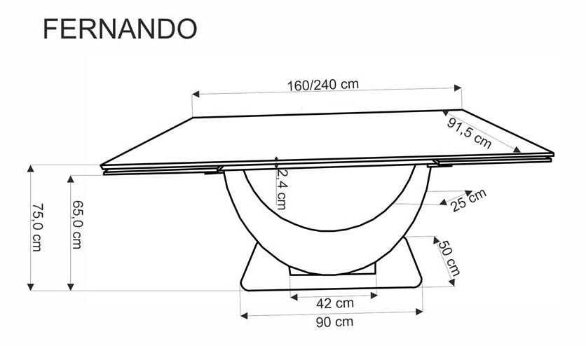 Étkezőasztal Fergie (fehér márvány + fekete) (6 és több személy számára)