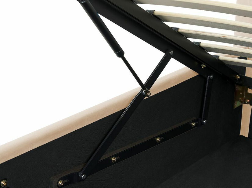 Jednolôžková posteľ 90 cm Annesile (béžová) (s roštom) (s úl. priestorom)