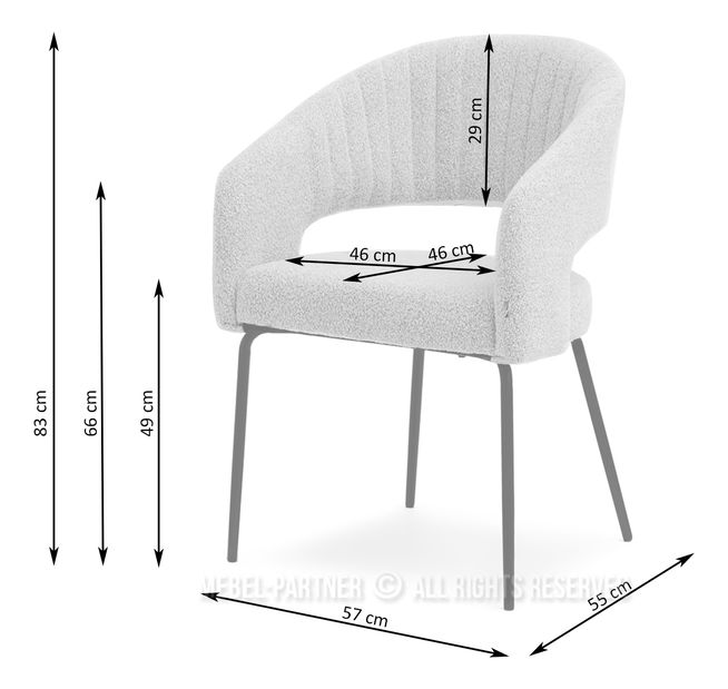 Scaun Kim (gri + negru)