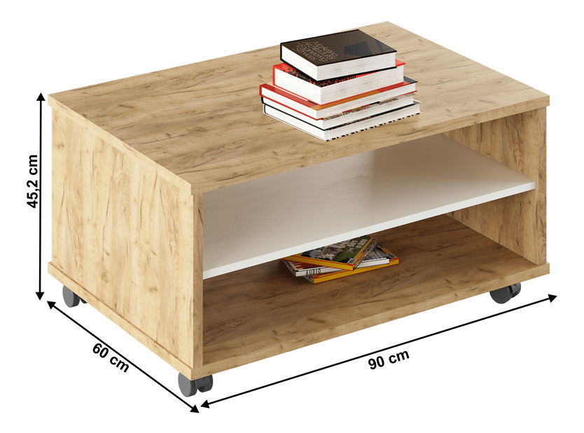 Konferenčný stolík Rumia 32 (dub artisan + biela)