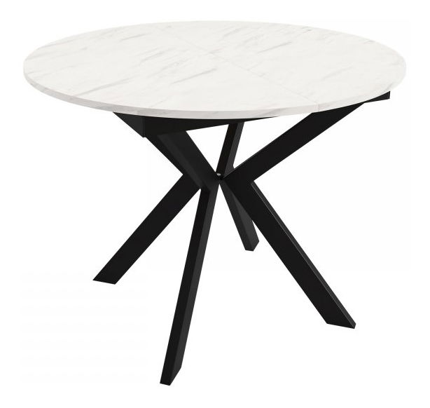 Blagovaonski stol na razvlačenje Ulnasia 100 (crna + mramor bianco) (za 2 do 4 osobe)