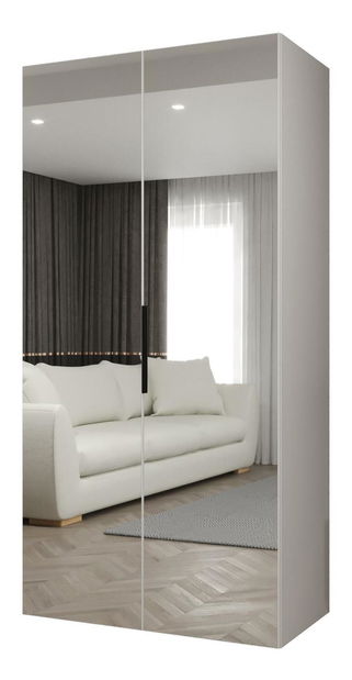 Ruhásszekrény 100 cm Mirabella 3 (fehér + fekete)